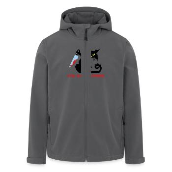 Mörderische schwarze Katze mit Messer Verdächtig - Recycelte Männer Softshell-Jacke von Stanley/Stella - Anthrazit - Vorne - AI Model Male 185 light (185cm)