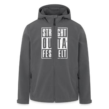 Straight outta Festzelt - - Wiesn-Bier - Recycelte Männer Softshell-Jacke von Stanley/Stella - Anthrazit - Vorne - AI Model Male 185 light (185cm)