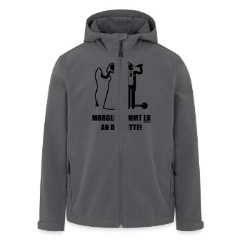 Morgen kommt ER … (Braut Junggesellinnenabschied) - Recycelte Männer Softshell-Jacke von Stanley/Stella - Anthrazit - Vorne - AI Model Male 185 light (185cm)