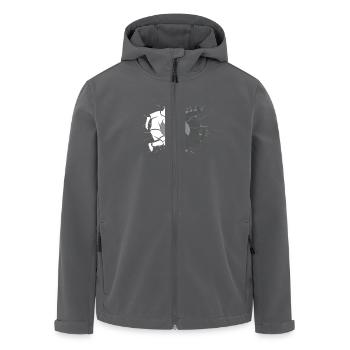 Fussball Yin Yang - Recycelte Männer Softshell-Jacke von Stanley/Stella - Anthrazit - Vorne - AI Model Male 185 light (185cm)