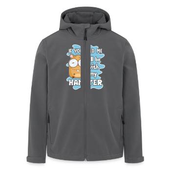 Hamster Ich werde mit meinem Hamster sein - Recycelte Männer Softshell-Jacke von Stanley/Stella - Anthrazit - Vorne - AI Model Male 185 light (185cm)