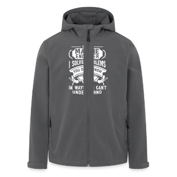 Marine-Ingenieure lösen Probleme - Recycelte Männer Softshell-Jacke von Stanley/Stella - Anthrazit - Vorne - AI Model Male 185 light (185cm)