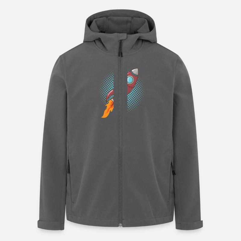 Comic Rocket Spaceship Spacecraft Missile - Men’s Recycled Softshell Jacket by Stanley/Stella - anthracite