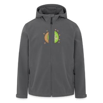 Kiwi aufgeschnitten Frucht Obst Tier - Recycelte Männer Softshell-Jacke von Stanley/Stella - Anthrazit - Vorne - AI Model Male 185 light (185cm)