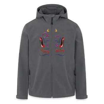 Eine Königin wurde 1948 geboren - 74 Jahre alter Geburtstag - Recycelte Männer Softshell-Jacke von Stanley/Stella - Anthrazit - Vorne - AI Model Male 185 light (185cm)