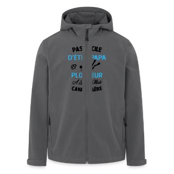 Pas Facile D'être Papa Et Plongeur A La Fois - Veste softshell homme en polyester recyclé Stanley/Stella - charbon - Devant - AI Model Male 185 light (185cm)