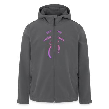 Rennrad Liebe meinen Mann! Perspektive Rosa - Recycelte Männer Softshell-Jacke von Stanley/Stella - Anthrazit - Vorne - AI Model Male 185 light (185cm)