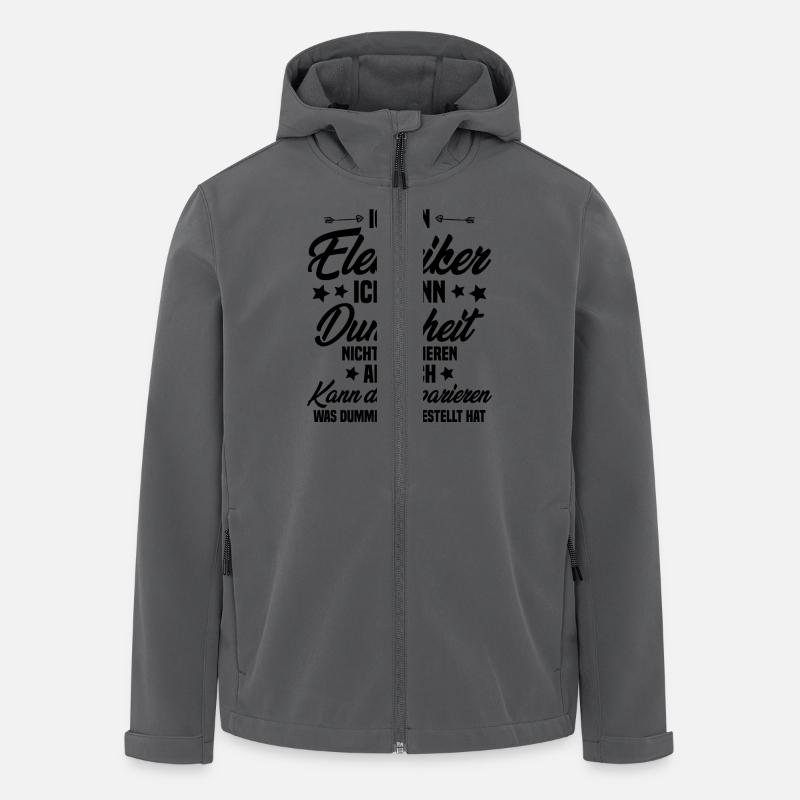Ich bin Elektriker - Recycelte Männer Softshell-Jacke von Stanley/Stella - Anthrazit