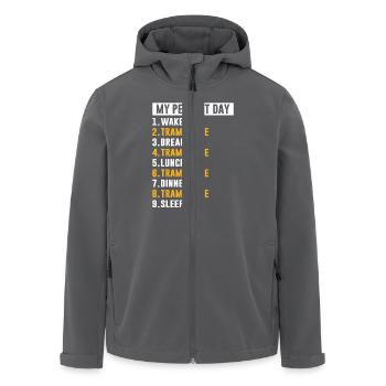 Trampolin - Recycelte Männer Softshell-Jacke von Stanley/Stella - Anthrazit - Vorne - AI Model Male 185 light (185cm)