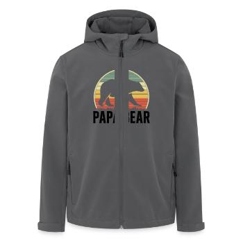 Papa Bear Proud Daddy Proud Dad - Men’s Recycled Softshell Jacket by Stanley/Stella - anthracite - Front - AI Model Male 185 light (185cm)