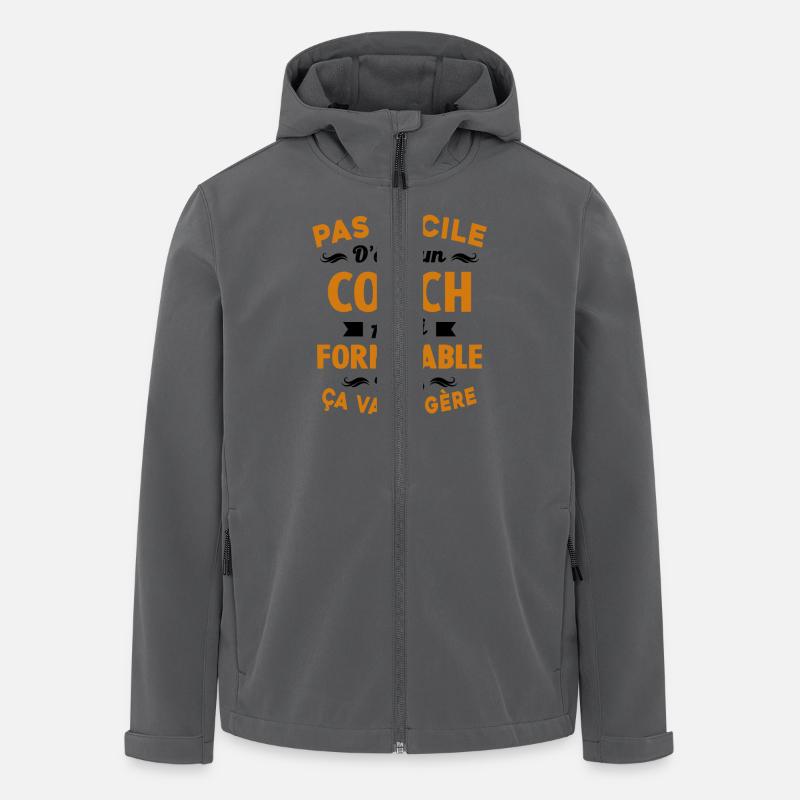 Coach Formidable, Je Gère Idée Cadeau Humour - Veste softshell homme en polyester recyclé Stanley/Stella - charbon