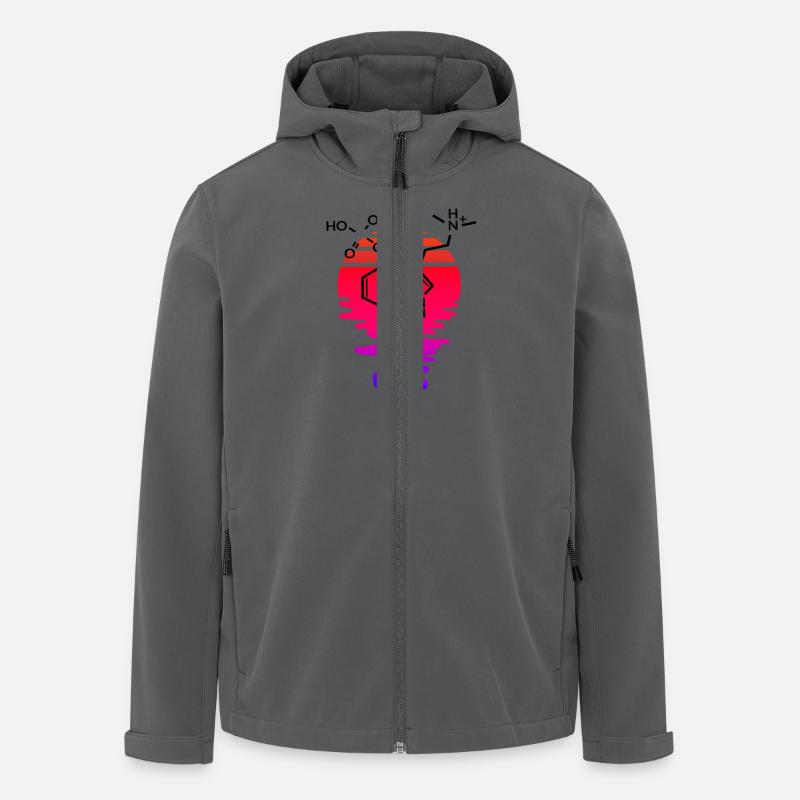 Psilocybin Molecule with Retro Sunset - Men’s Recycled Softshell Jacket by Stanley/Stella - anthracite