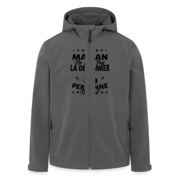 Si Maman Ne Peut Pas La Dégommer, Pétanque Maman - Veste softshell homme en polyester recyclé Stanley/Stella - charbon - Devant - AI Model Male 185 light (185cm)