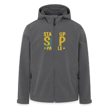 Stand up Paddle SUP Wasser Balance - Recycelte Männer Softshell-Jacke von Stanley/Stella - Anthrazit - Vorne - AI Model Male 185 light (185cm)
