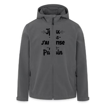 J'peux pas J'ai Bêtise avec Parrain - Veste softshell homme en polyester recyclé Stanley/Stella - charbon - Devant - AI Model Male 185 light (185cm)