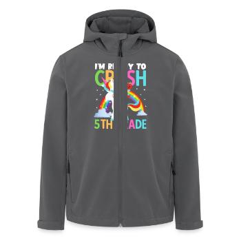 Back to School Im Ready to Crush 5th Grade Girls - Men’s Recycled Softshell Jacket by Stanley/Stella - anthracite - Front - AI Model Male 185 light (185cm)
