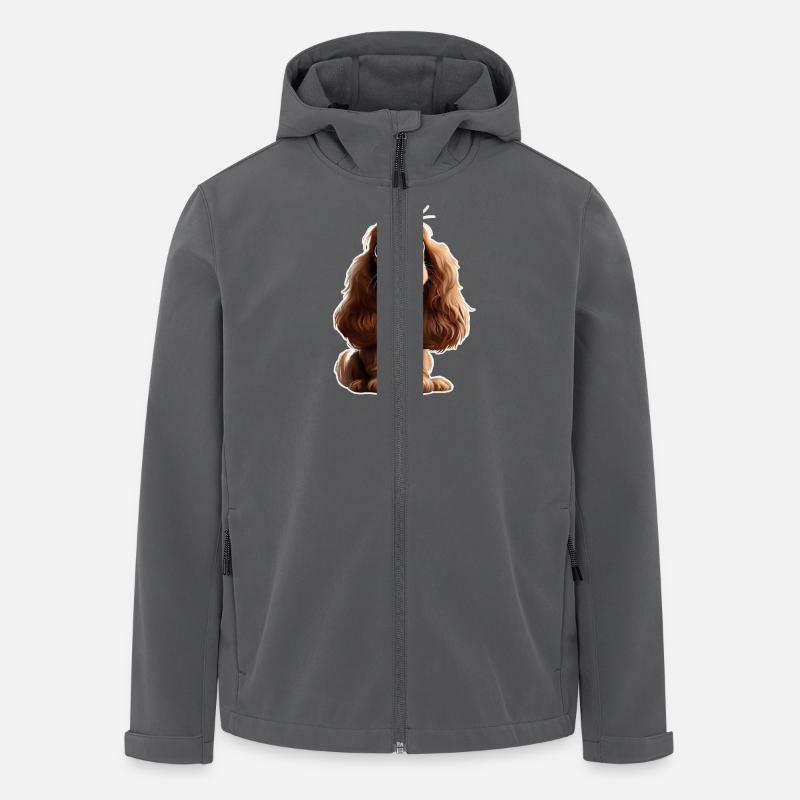 Cocker spaniel cartoon figure - Men’s Recycled Softshell Jacket by Stanley/Stella - anthracite