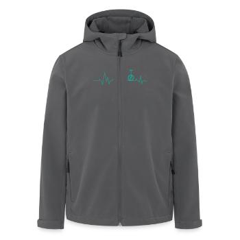 Unicycling auf Herzschlaglinie Einrad - Recycelte Männer Softshell-Jacke von Stanley/Stella - Anthrazit - Vorne - AI Model Male 185 light (185cm)