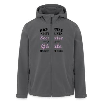 Secrétaire géniale cadeau drôle secrétaire - Veste softshell homme en polyester recyclé Stanley/Stella - charbon - Devant - AI Model Male 185 light (185cm)