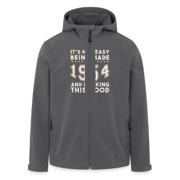 Hergestellt im Jahr 1954 und sieht so gut aus - Recycelte Männer Softshell-Jacke von Stanley/Stella - Anthrazit - Vorne - AI Model Male 185 light (185cm)