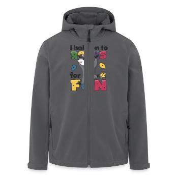 Ich halte mich zum Spaß an Steinen fest - Recycelte Männer Softshell-Jacke von Stanley/Stella - Anthrazit - Vorne - AI Model Male 185 light (185cm)