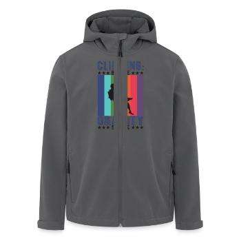 Klettern: Weil die Schwerkraft ist - Recycelte Männer Softshell-Jacke von Stanley/Stella - Anthrazit - Vorne - AI Model Male 185 light (185cm)