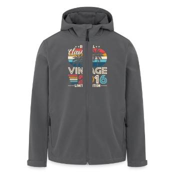 2016 Geburtstag 2016 Geboren im Jahr 2016 Geburtstag - Recycelte Männer Softshell-Jacke von Stanley/Stella - Anthrazit - Vorne - AI Model Male 185 light (185cm)