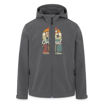 Original 2018 Vintage - 2018 Geburtstagsgeschenk - Recycelte Männer Softshell-Jacke von Stanley/Stella - Anthrazit - Vorne - AI Model Male 185 light (185cm)