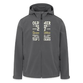Jahrgang 2017 - 2017 - Fantastisch seit 2017 - Recycelte Männer Softshell-Jacke von Stanley/Stella - Anthrazit - Vorne - AI Model Male 185 light (185cm)