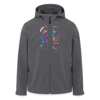 Gaming Musical Heart - Zusammenfassung - Recycelte Männer Softshell-Jacke von Stanley/Stella - Anthrazit - Vorne - AI Model Male 185 light (185cm)