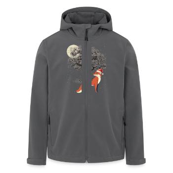 Winter Schnee Fuchs Wildnis Natur Waldtiere Füchse - Recycelte Männer Softshell-Jacke von Stanley/Stella - Anthrazit - Vorne - AI Model Male 185 light (185cm)