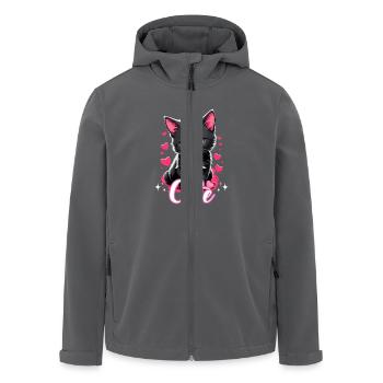 Amour de Chaton si mignon - Coeur love - Recycelte Männer Softshell-Jacke von Stanley/Stella - Anthrazit - Vorne - AI Model Male 185 light (185cm)