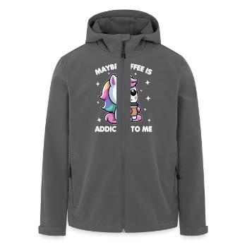 Vielleicht ist Kaffee süchtig nach mir Einhorn lustig - Recycelte Männer Softshell-Jacke von Stanley/Stella - Anthrazit - Vorne - AI Model Male 185 light (185cm)