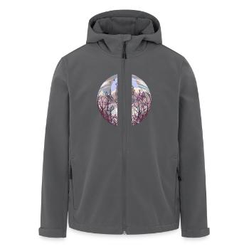 Hirsch Hirsche Natur Waldbewohner Rentier Reh - Recycelte Männer Softshell-Jacke von Stanley/Stella - Anthrazit - Vorne - AI Model Male 185 light (185cm)