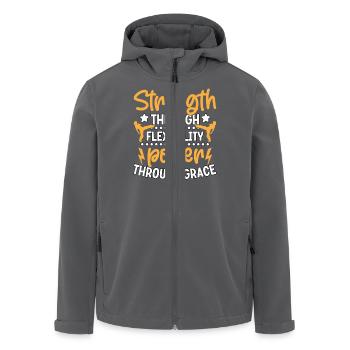 Stärke durch Flexibilität Kraft durch Anmut - Recycelte Männer Softshell-Jacke von Stanley/Stella - Anthrazit - Vorne - AI Model Male 185 light (185cm)