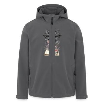 Kreuz Kreuze Blumen Beerdigung Kruzifix Tod - Recycelte Männer Softshell-Jacke von Stanley/Stella - Anthrazit - Vorne - AI Model Male 185 light (185cm)