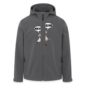 Die Bäädden Möwen - Morgenmuffel nein nein Spruch - Recycelte Männer Softshell-Jacke von Stanley/Stella - Anthrazit - Vorne - AI Model Male 185 light (185cm)