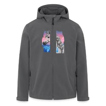 Einhorn Einhörner Fabelwesen Fabeltiere Kind Pferd - Recycelte Männer Softshell-Jacke von Stanley/Stella - Anthrazit - Vorne - AI Model Male 185 light (185cm)