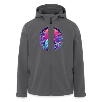 Fuchs Kunst Psychedelisch - Recycelte Männer Softshell-Jacke von Stanley/Stella - Anthrazit - Vorne - AI Model Male 185 light (185cm)