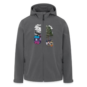 Hexe Hexen Halloween Bauwagen - Recycelte Männer Softshell-Jacke von Stanley/Stella - Anthrazit - Vorne - AI Model Male 185 light (185cm)