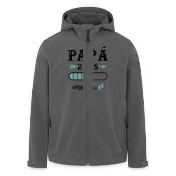 Papa 2025 Chargement Cadeau Futur Père - Veste softshell homme en polyester recyclé Stanley/Stella - charbon - Devant - AI Model Male 185 light (185cm)