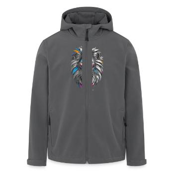 Geometrische Löwenfarben - Recycelte Männer Softshell-Jacke von Stanley/Stella - Anthrazit - Vorne - AI Model Male 185 light (185cm)