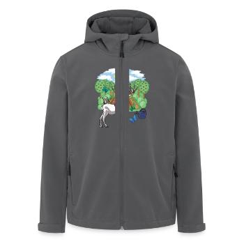 Rothirsch Wild Rehbock Schmetterlinge Natur Garten - Recycelte Männer Softshell-Jacke von Stanley/Stella - Anthrazit - Vorne - AI Model Male 185 light (185cm)