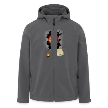 Natur Urlaub Ferien Zelt zelten Naturliebhaber - Recycelte Männer Softshell-Jacke von Stanley/Stella - Anthrazit - Vorne - AI Model Male 185 light (185cm)