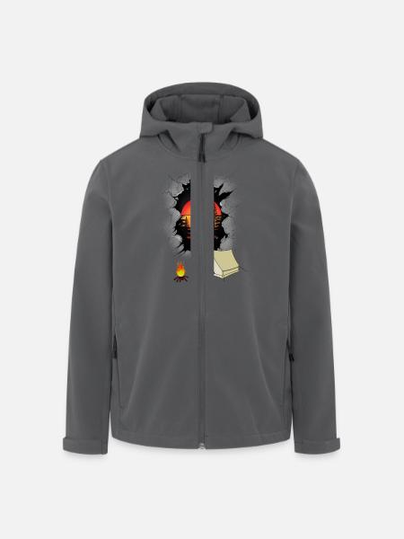 Natur Urlaub Ferien Zelt zelten Naturliebhaber - Recycelte Männer Softshell-Jacke von Stanley/Stella - Anthrazit