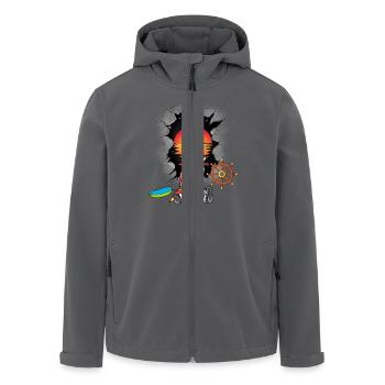Einhorn Einhörner maritim Matrose Matrosen Moin - Recycelte Männer Softshell-Jacke von Stanley/Stella - Anthrazit - Vorne - AI Model Male 185 light (185cm)