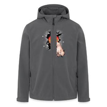 Schaf Schafe Sonnenuntergang Lamm Lämmer Kind - Recycelte Männer Softshell-Jacke von Stanley/Stella - Anthrazit - Vorne - AI Model Male 185 light (185cm)