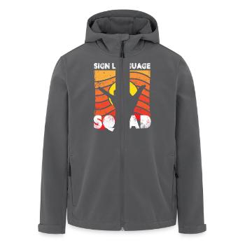 sign language squad Design for a sign language - Recycelte Männer Softshell-Jacke von Stanley/Stella - Anthrazit - Vorne - AI Model Male 185 light (185cm)