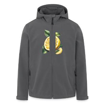 Ein gelbes Zitronen-T-Shirt-Design - Recycelte Männer Softshell-Jacke von Stanley/Stella - Anthrazit - Vorne - AI Model Male 185 light (185cm)