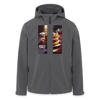 Frühstücks-Pfannkuchen - Recycelte Männer Softshell-Jacke von Stanley/Stella - Anthrazit - Vorne - AI Model Male 185 light (185cm)